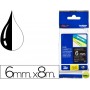 CINTA BROTHER TZE-315 NEGRO-BLANCO 6MM LONGITUD 8MT