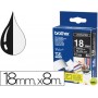 CINTA BROTHER TZE-345 NEGRO-BLANCO 18MM LONGITUD 8MT