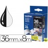 CINTA BROTHER TZ-365 NEGRO-BLANCO 36MM LONGITUD 8MT