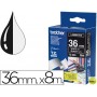 CINTA BROTHER TZ-365 NEGRO-BLANCO 36MM LONGITUD 8MT