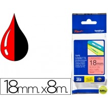 CINTA BROTHER TZE-441 ROJO-NEGRO 18MM LONGITUD 8MT