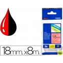 CINTA BROTHER TZE-441 ROJO-NEGRO 18MM LONGITUD 8MT