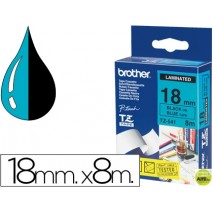 CINTA BROTHER TZ-541 AZUL-NEGRO 18MM LONGITUD 8MT