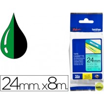 CINTA BROTHER TZE-751 VERDE-NEGRO 24MM LONGITUD 8 MT