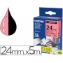 CINTA BROTHER TZ-B51 LAMINADA NARANJA/FLUORESCENTE-NEGRO 24 MM X 5MT
