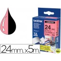 CINTA BROTHER TZ-B51 LAMINADA NARANJA/FLUORESCENTE-NEGRO 24 MM X 5MT