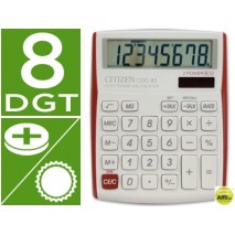 CALCULADORA CITIZEN CDC-80 SOBREMESA 8 DIGITOS VIVID ROJOS