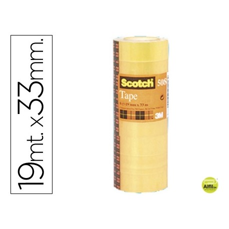 CINTA ADHESIVA SCOTCH ACORDEON PACK 8 508 19X33 MM