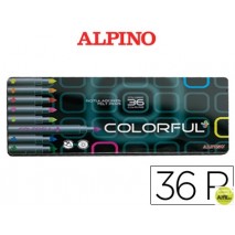 ROTULADOR ALPINO COLORFUL C/ DE 36 CAJA METAL