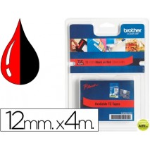 CINTA BROTHER TZE-431S ROJO-NEGRO 12MM LONGITUD 4 MTS