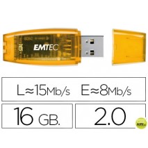 MEMORIA USB EMTEC FLASH C410 16 GB 2.0 NARANJA