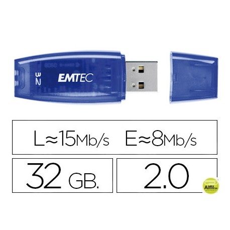 MEMORIA USB EMTEC FLASH C410 32 GB 2.0 AZUL