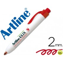 ROTULADOR ARTLINE CLIX PIZARRAEK-573A ROJO PUNTA RETACTIL REDONDA 2,00 MM