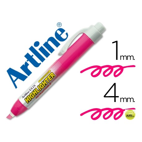 ROTULADOR ARTLINE CLIX FLUORESCENTE EK-63 ROSA PUNTA BISELADA 4.00 MM