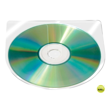 FUNDA AUTOADHESIVA PARA CD Q-CONNECT SIN SOLAPA PACK DE 10 UNIDADES