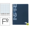 BLOC ESPIRAL LIDERPAPEL FOLIO INSPIRE TAPA EXTRADURA 80H 60G CUADRO 4MM CON MARGEN. AZUL PETROLEO