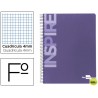 BLOC ESPIRAL LIDERPAPEL FOLIO INSPIRE TAPA EXTRADURA 80H 60G CUADRO 4MM CON MARGEN. VIOLETA