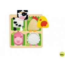 PUZZLE DISET DE MADERA GRANJA TELA