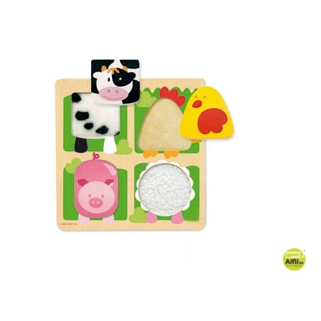 PUZZLE DISET DE MADERA GRANJA TELA