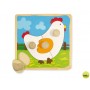 PUZZLE DISET DE MADERA GALLINA