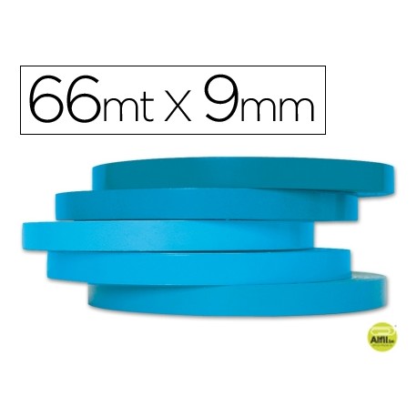 CINTA ADHESIVA Q-CONNECT 66M X9MM AZUL PARA CERRAR BOLSAS