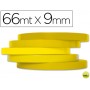 CINTA ADHESIVA Q-CONNECT 66M X9MM AMARILLA PARA CERRAR BOLSAS