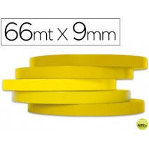 CINTA ADHESIVA Q-CONNECT 66M X9MM AMARILLA PARA CERRAR BOLSAS