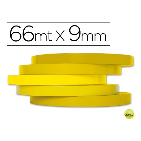 CINTA ADHESIVA Q-CONNECT 66M X9MM AMARILLA PARA CERRAR BOLSAS