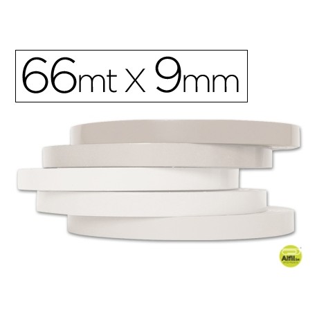 CINTA ADHESIVA Q-CONNECT 66M X9MM BLANCA PARA CERRAR BOLSAS
