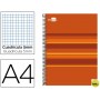 BLOC ESPIRAL LIDERPAPEL A4 MICRO CLASSIC TAPA FORRADA 160H 60G CUADRO 5MM 5 BANDAS 4 TALADROS. NARAN