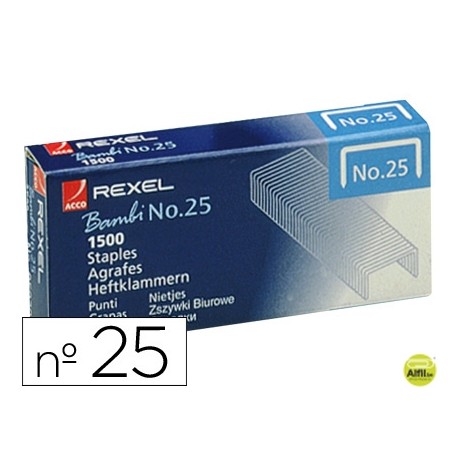 GRAPAS REXEL N. 25 21/4 -CAJA DE 1500