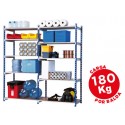 ESTANTERIA FAST-PAPERFLOW METALICA AZUL 5 ESTANTES GRIS 180KG POR ESTANTE 900KG POR MODULO 200X100X7