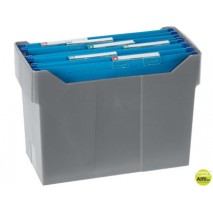 SOPORTE SOBREMESACARPETAS COLGANTES GRIS DE POLIESTIRENO PARA FORMATO DIN A4 CAPACIDAD 20 CARPETAS
