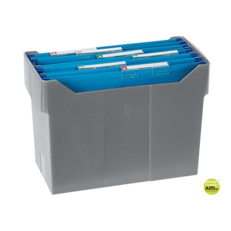 SOPORTE SOBREMESACARPETAS COLGANTES GRIS DE POLIESTIRENO PARA FORMATO DIN A4 CAPACIDAD 20 CARPETAS