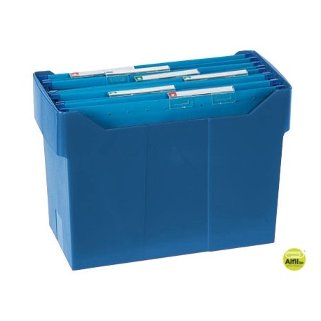 SOPORTE SOBREMESACARPETAS COLGANTES AZUL DE POLIESTIRENO PARA FORMATO DIN A4 CAPACIDAD 20 CARPETAS