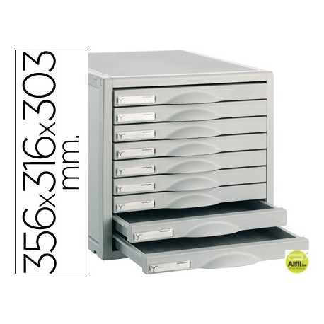 FICHERO CAJONES DE SOBREMESA 8409C 356X316X303 MM 9 CAJONES COLOR GRIS