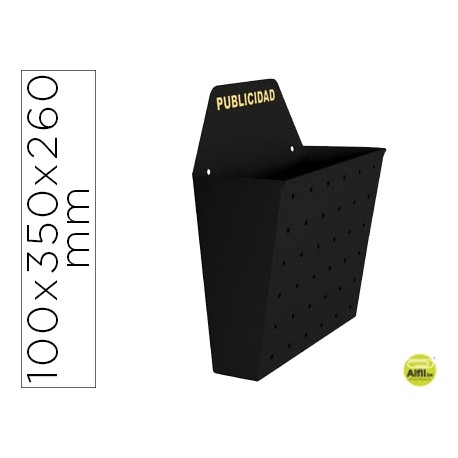 BUZON METALICO PARA PUBLICIDAD PINTADO EN EPOXI 100 ANCHO 26CM ALTO 35CM FONDO SUP 13CM NEGRO