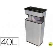 CENICERO PAPELERA METALICO 406 PLATA -MEDIDA 67X31X19 CM
