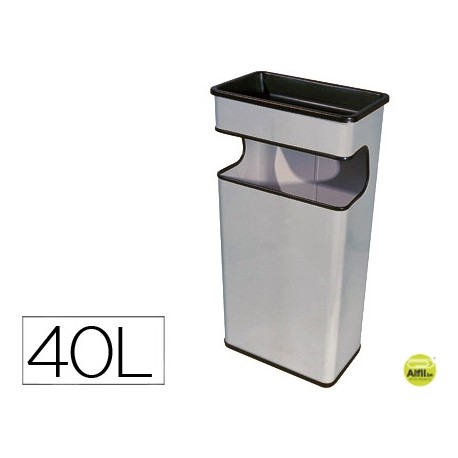 CENICERO PAPELERA METALICO 406 PLATA -MEDIDA 67X31X19 CM