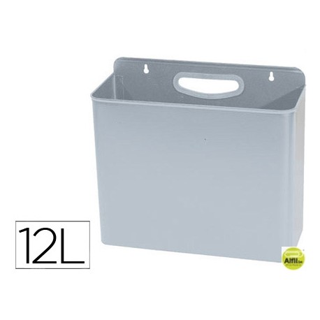 PAPELERA METALICA 99 DE PARED 45X13X29 CM PLATA