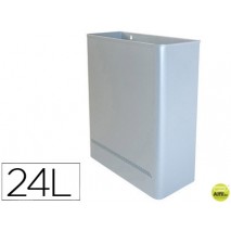 PAPELERA METALICA DE PARED 24L. 460X350X150 MM PLATA
