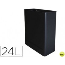 PAPELERA METALICA DE PARED 24L. 460X350X150 MM NEGRO