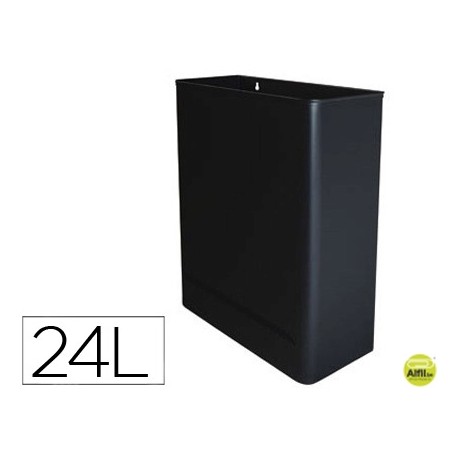 PAPELERA METALICA DE PARED 24L. 460X350X150 MM NEGRO