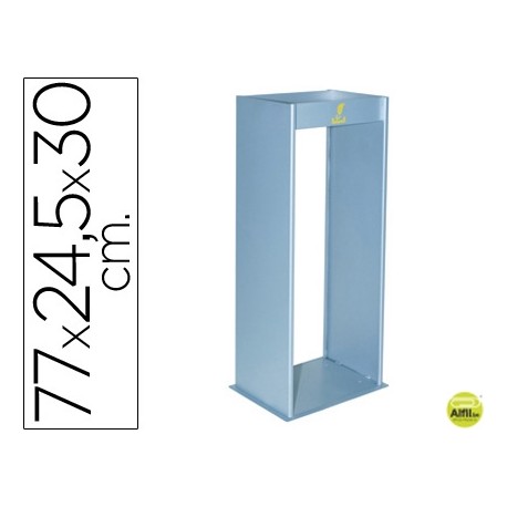 CENICERO METALICO CON REJILLA PARA ARENA PLATA 770X245X300 MM