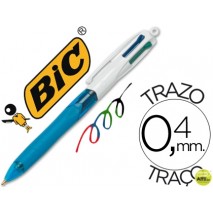 BOLIGRAFO BIC CUATRO COLORES CON GRIP DE CAUCHO ERGONOMICO PUNTA MEDIA 1MM