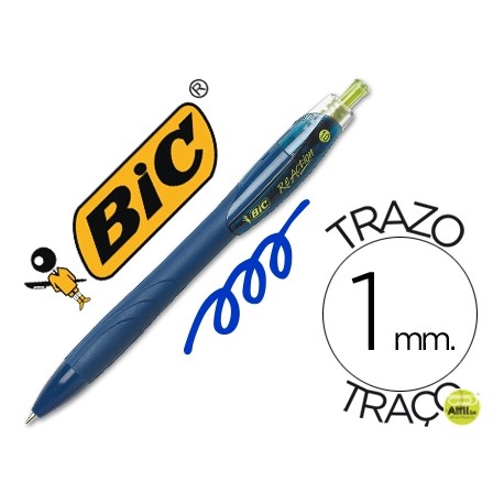 BOLIGRAFO BIC REACTION ECOLOGICO AZUL -RETRATIL TINTA DE ACEITE