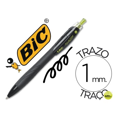 BOLIGRAFO BIC REACTION ECOLOGICO NEGRO -RETRATIL TINTA DE ACEITE
