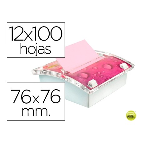 SOPORTE BLOC NOTA ADHESIVAS POST-IT MILLENIUM CON 12 BLOC R 330 NAP COLORES NEON Y ROSA PASTEL