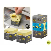 BLOC NOTAS ADHESIVAS QUITA Y PON "FACIL DE ALMACENAR" 38X51 MM -PACK DE 24 BLOCS