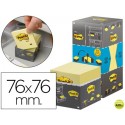 BLOC DE NOTAS ADHESIVAS QUITA Y PON FACIL DE ALMACENAR 76X76 MM -PACK DE 16 BLOCS